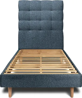 Productafbeelding van Bed met gestoffeerd hoofdeinde – Bouclé-stof - 90x200 cm