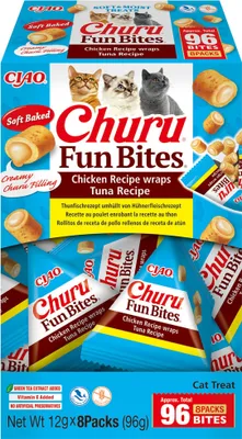 Imagen del producto de INABA Churu Fun Bites, pollo y atún - Snacks para gatos - 8 unidades de 12g