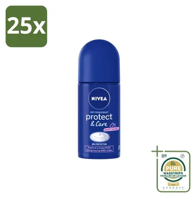 Obrázok produktu pre 25 kusov – balenie – antiperspirant Nivea Protect & Care, roll-on, 50 ml