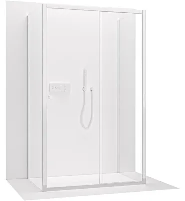 Produktbild von CERANO - Eckdusche Varone POINT L/R - 6 mm - Chrom, transparente Glasausführung - 120x90x195 cm - Schiebetür