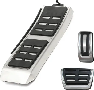 Produktbild von Sport Pedale + Fußstütze (Automatik) in Schwarz / Silber für Audi A4 B8 8K A5 8T 8F A6 4G C7 A7 A8 4H Q5 8R