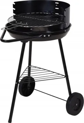 A black charcoal grill on a white background.