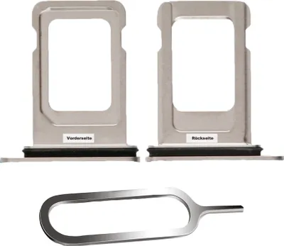 Produktbild von iPHONE 11 PRO / MAX SIM KARTEN HALTER TRAY ADAPTER FACH STECKER SLOT CARD + NADEL SILBER