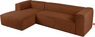 Produktbild von KONSIMO Modernes Ecksofa Links "FEROX", rot, Kord-Stoff, MODERN, 305x73x175cm