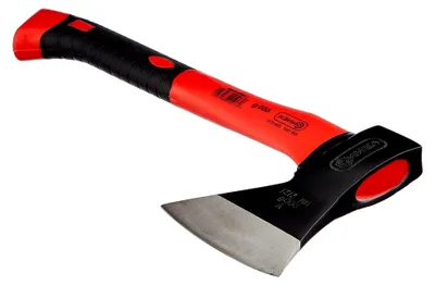 Produktbild von Beil 600 g - Glasfaserstiel mit vibrationsarmer Konstruktion - Kompakte Form - Gummiertes Griffende - Für präzise Holzbearbeitung / Handbeil mit Schneidschutz / Spaltbeil / Camping-Beil