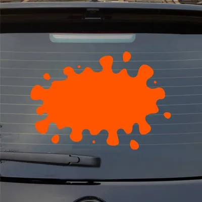 Produktbild von Heckscheibenaufkleber Farbkleks Splash Auto-Aufkleber 55x38 cm Orange Auto Aufkleber Sticker