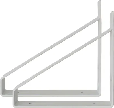 Immagine prodotto di Natural Goods Berlin Supporto per mensola BERLIN-MITTE, supporto per mensola, supporto per mensola, mensola a muro, supporto a muro, bianco, per mensola da 200 mm, 2 pezzi