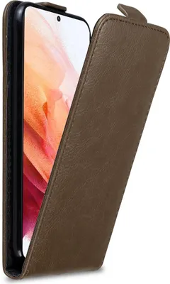 Image de Cadorabo Housse pour Samsung Galaxy S21 5G Housse de protection en marron Flip Etui Housse de téléphone portable Case Cover