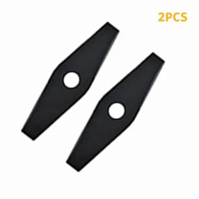 Two black trimmer blades on a white background.