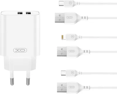 Zdjęcie produktu dla Ładowarka Sieciowa 2xUSB 2.4A + Kabel Lightning DO iPhone Biała