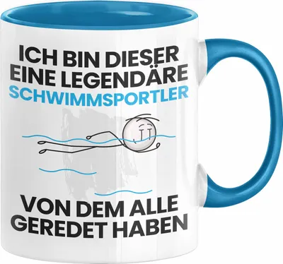 Produktbild von Schwimmsportler Geschenk Tasse Lustige Geschenkidee Geburtstag für Schwimmsportler Ich Bin Dieser Legendäre Schwimmsportler Von Dem Alle Geredet Haben Kaffee-Becher (Blau)