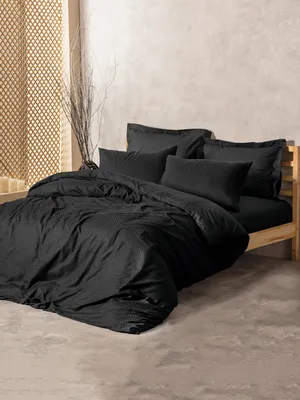 Produktbild von L'Essentiel Linge de Maison, Plaid - Black, Ranforce-Einzelbettbezug-Set, Schwarz, 100 % BAUMWOLLE RANFORCE, 160 x 220 cm