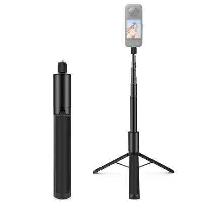 Produktbild von PULUZ PU497B 1,22 m/48 Zoll unsichtbarer Selfie-Stick-Stativstaender ausziehbares Stativ mit 1/4 Zoll Schraube Ersatz fuer Insta360 X4/X3/X2 Vlog Live-Streaming Selfie-Videoaufzeichnung
