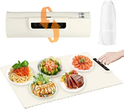 Immagine prodotto di Piastra riscaldante - Tappetino riscaldante elettrico 60×38 cm (L) - Tre livelli di temperatura - Timer - Pieghevole - Spina UE 220V - Silicone - Bianco