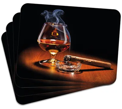 Produktbild von MG Design Set aus 4 Kork-Platzsets - Whisky 1 - 30 x 40 cm - hitzebeständig & abwischbar, mit Korkrückseite
