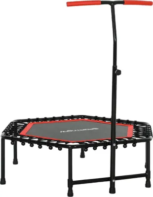Zdjęcie produktu dla Trampolina fitness, regulowany uchwyt, 3 poziomy, trening cardio, czerwona