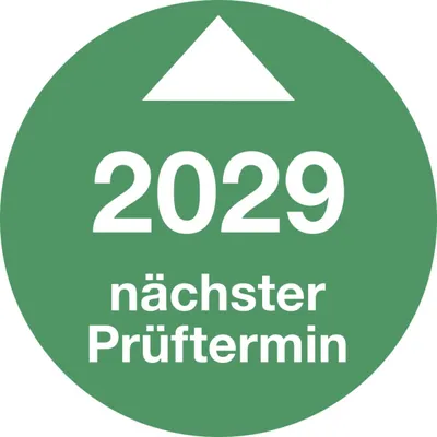 Produktbild von Dreifke® Prüfplakette Nächster Prüftermin 2029, Folie, Ø 30 mm, 10 Stück/Bogen
