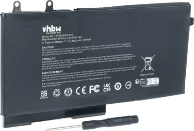 Produktbild von vhbw Akku Ersatz für Dell XV8CJ, 7VTMN, 01V1XF, 27W58, 1V1XF für Notebook (3500 mAh, 11,4 V, Li-Polymer)