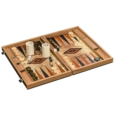 Immagine prodotto di Backgammon Marmana grande – Elegante gioco da tavolo in legno per 2 giocatori