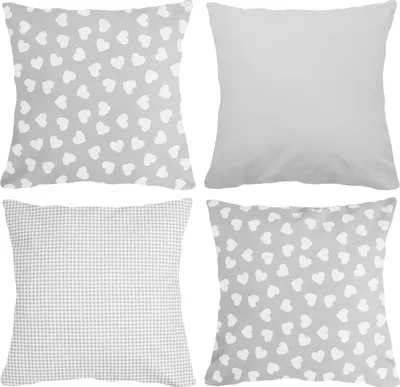 Produktbild von Amilian 4er Set Dekokissen mit Füllung 40x40 cm 16x16 inch, Zierkissen, Sofakissen mit Kissenbezug für Schlafzimmer Wohnzimmer Kinderzimmer
