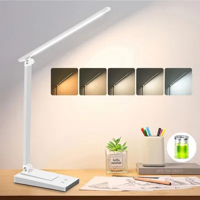 Zdjęcie produktu dla Bezprzewodowa lampa biurkowa LED z 5 trybami kolorów i ściemnialną jasnością