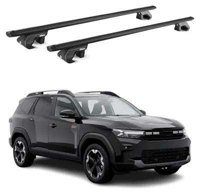 Image de Barres de toit transversales ABE pour Dacia Bigster 2025-2026 Aluminium Noir 2x, Image générée par une IA