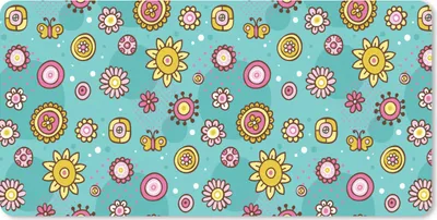 Produktbild von MuchoWow® Schreibtischunterlage Blumen - Schmetterlinge - Muster 80x40 cm - XXL Mauspad - Gaming Mauspad