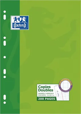 Image de Oxford 100105681 Copies doubles perforées A4 séyès 200 pages