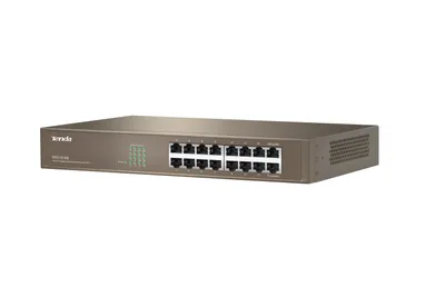Produktbild von Tenda TEG1016D, L2, ungemanaged, Gigabit Ethernet (10/100/1000), 1000BASE-T, 100BASE-TX, 10BASE-T, IEEE 802.3, IEEE 802.3ab, IEEE 802.3u, IEEE 802.3x, 8192 Eintragungen