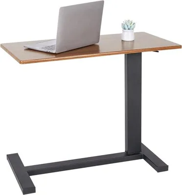 Zdjęcie produktu dla Regulowane biurko komputerowe na kółkach - Mobilny stolik do łóżka - 1 sztuka - Metalowa rama - 80 x 40 x 90 cm
