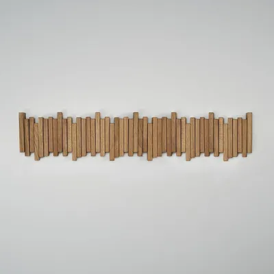 Productafbeelding van Wandkapstok helder gelakt - 99 cm - 12 haken
