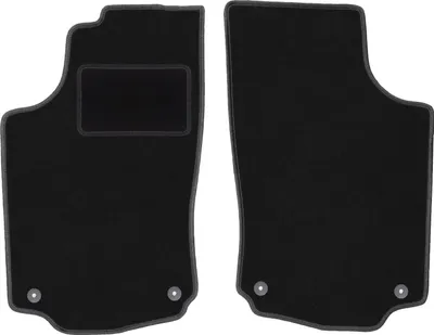 Produktbild von Velours-Fußmatten Vorne passend für Opel Combo C (kombivan, Bj. 2001-2011) –  schwarz, passgenau, mit Befestigungen set 2 Stk. - STANDARD