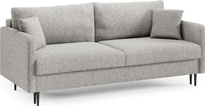 Produktbild von LIKMA 3 Sitzer Sofa Mara 209 cm mit Schlaffunktion und Bettzeugbehälter, Bouclé Schlafsofa mit Bettkasten, Moderne Couch, Sofagarnituren, Bettsofa Farbe: Grau, Stoff: Lambi 11