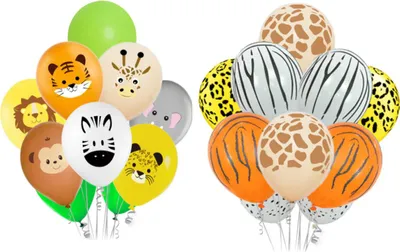 Produktbild von Dschungel-Themenparty-Luftballons, 20 Stück 12 Zoll Latex-Luftballons Safari-Tier-gestreifte Luftballons Party-Dekoration Druckballon für Dschungel-Tropen-Themenparty-Zubehör
