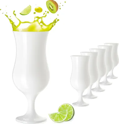 Produktbild von PLATINUX Weiße Cocktailgläser Set 6 Stück 400ml (max. 470ml) Longdrinkgläser Partygläser Milkshakeglas Bargläser Glas
