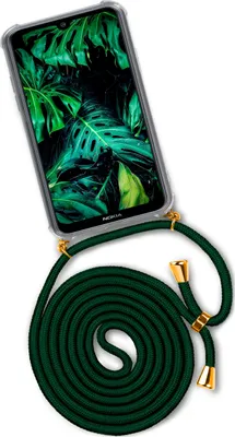 Produktbild von TWIST-Case + TWIST-Cord für Nokia 2.2, Farbe:Deepest Jungle (Gold)