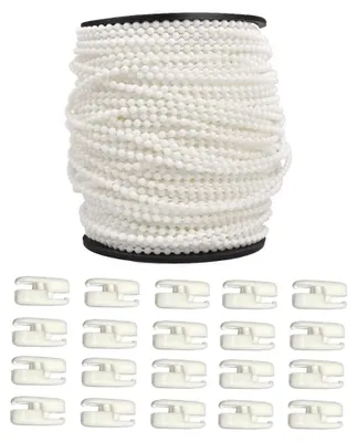 Kugelkette für Rollos, 100 m, mit 20 Verbindern, weiß
