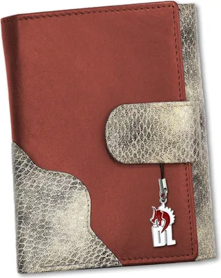 Produktbild von Portemonnaie hoch rot grau DrachenLeder Brieftasche Leder D2OPS700R