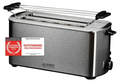 4-Scheiben Langschlitz-Toaster Edelstahl 1400 W