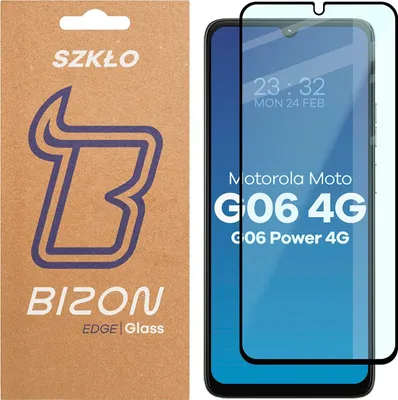 Produktbild von Gehärtetes Glas für Motorola Moto G06 4G / G06 Power 4G, Bizon Glass Edge 2, Schwarzer Rahmen