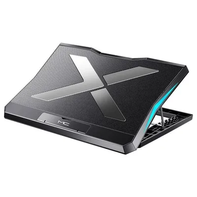 Obrázek produktu pro ZELURXX chladicí podložka pod notebook se 6 ventilátory, tichý, výškově nastavitelný stojan na notebook, kovová mřížka, 2×USB, pro notebooky do 18 palců