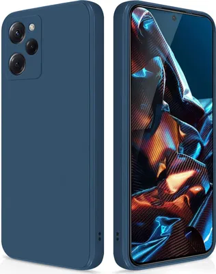 Produktbild von Silikon Hülle für Xiaomi Poco X5 Pro Flüssigsilikon Dünn Gel Gummi Matt Kratzfeste Schutzhülle Blau