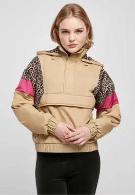 Obrázek produktu pro Dámská větrovka Urban Classics Ladies AOP Mixed Pull Over Jacket unionbeige/darkleo/w. - S