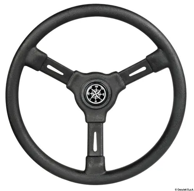 Zdjęcie produktu dla Kierownica 3-ramienna czarna 355 mm Osculati 45.158.05