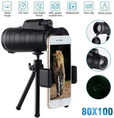 Produktbild von Astronomische Teleskop - 80 x 100 HD Zoom - Handheld - Miniatur - Mobilfunkfähig - Einsteckbar