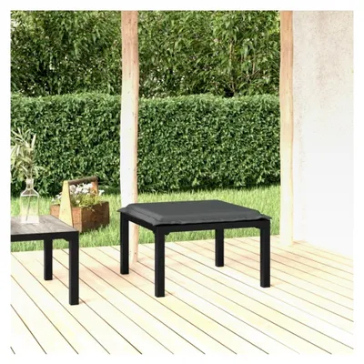 Produktbild von Gartenhocker mit Kissen, Schwarz und Dunkelgrau, Poly Rattan, 55x55x34,5 cm, wetterfest, für Gartenmöbel