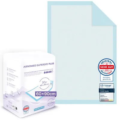 Obrázok produktu pre Inkontinenčné podložky 60x90 cm, 30 ks, 5-vrstvová celulóza, pre lôžko