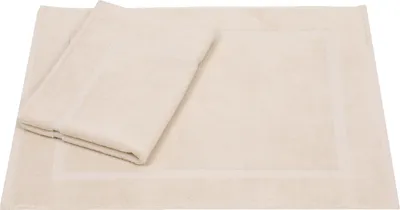 Produktbild von Betz 2er Set Badvorleger 50x70 cm PREMIUM Badematte Badteppich Duschvorleger 100% Baumwolle 650g/m²  Farbe: sand
