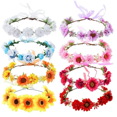 Produktbild von Set mit 8 verstellbaren Blumenkränzen für Brautaccessoires