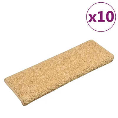 Obrázek produktu pro Schodové rohože 10 ks 65 x 21 x 4 cm béžové s obdélníkovým okrajem